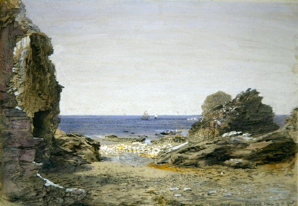 Backways, Tintagel yakınında, Cornwall (kağıt üzerine suluboya) by Samuel Palmer