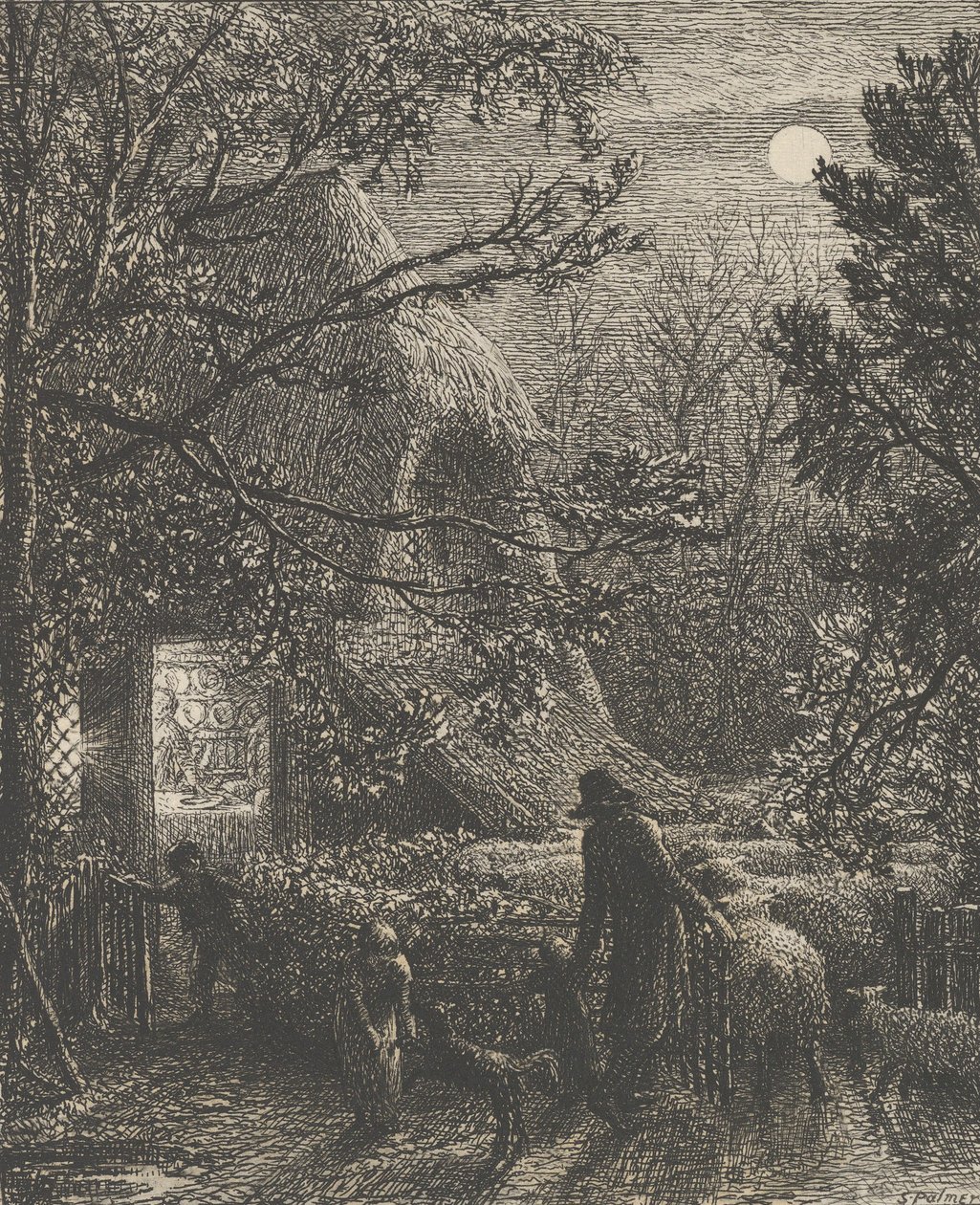 Noel veya Son Koyun Katlamak, 1850. by Samuel Palmer