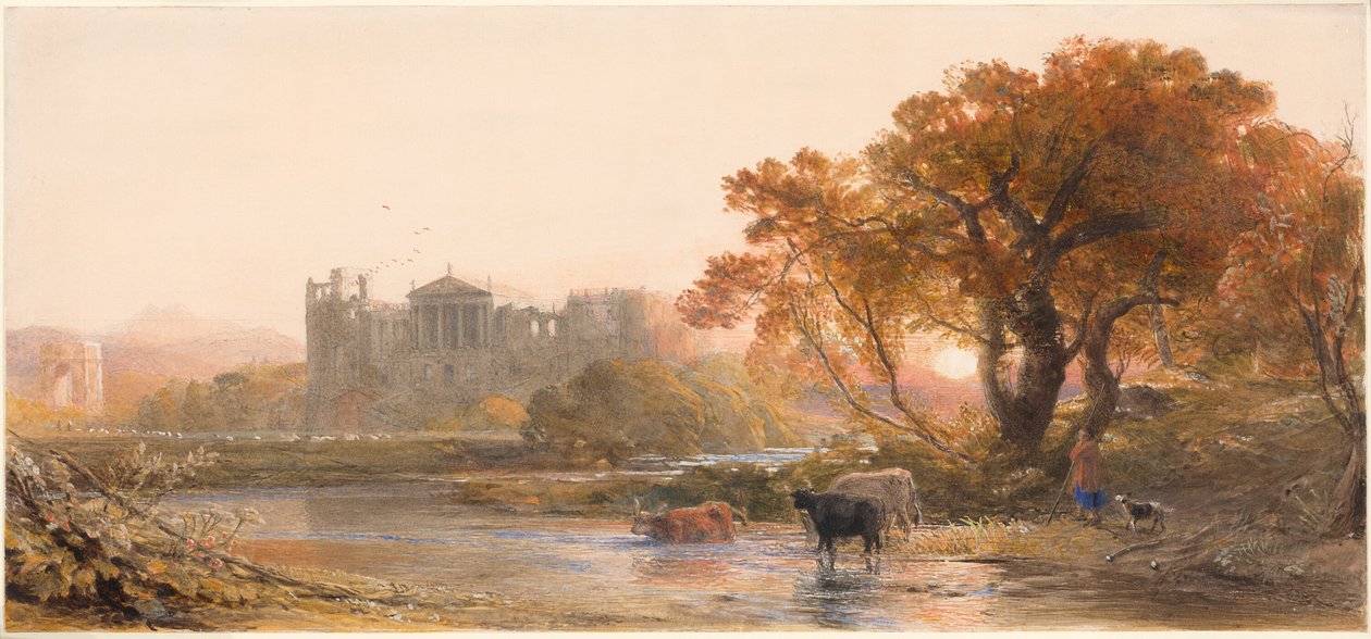 İtalya'da Akşam—Terk Edilmiş Köşk by Samuel Palmer
