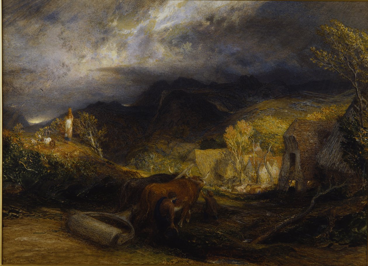 Sabah (gemide sulu boya ve gövde boyası) by Samuel Palmer