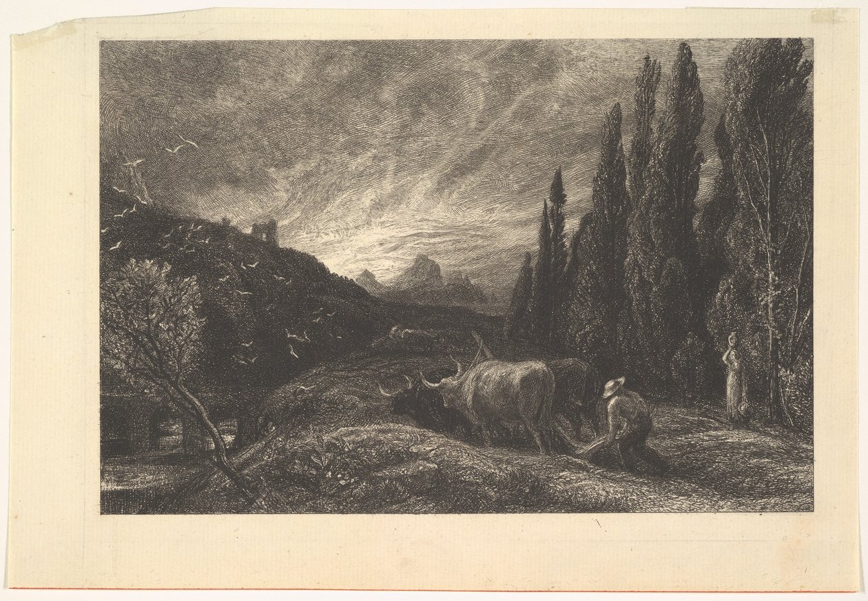 Erken Plowman, 1861. by Samuel Palmer