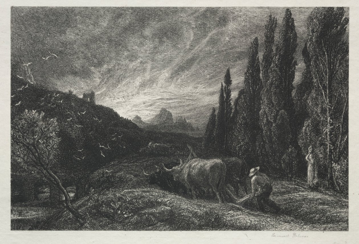Erken Plowman. by Samuel Palmer