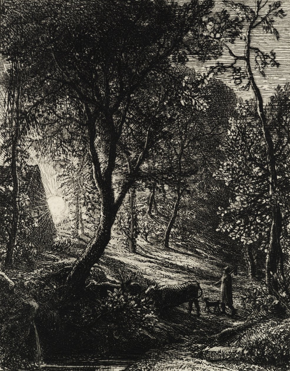 Çobanın Kulübesi veya Gün Batımı, 1850. by Samuel Palmer