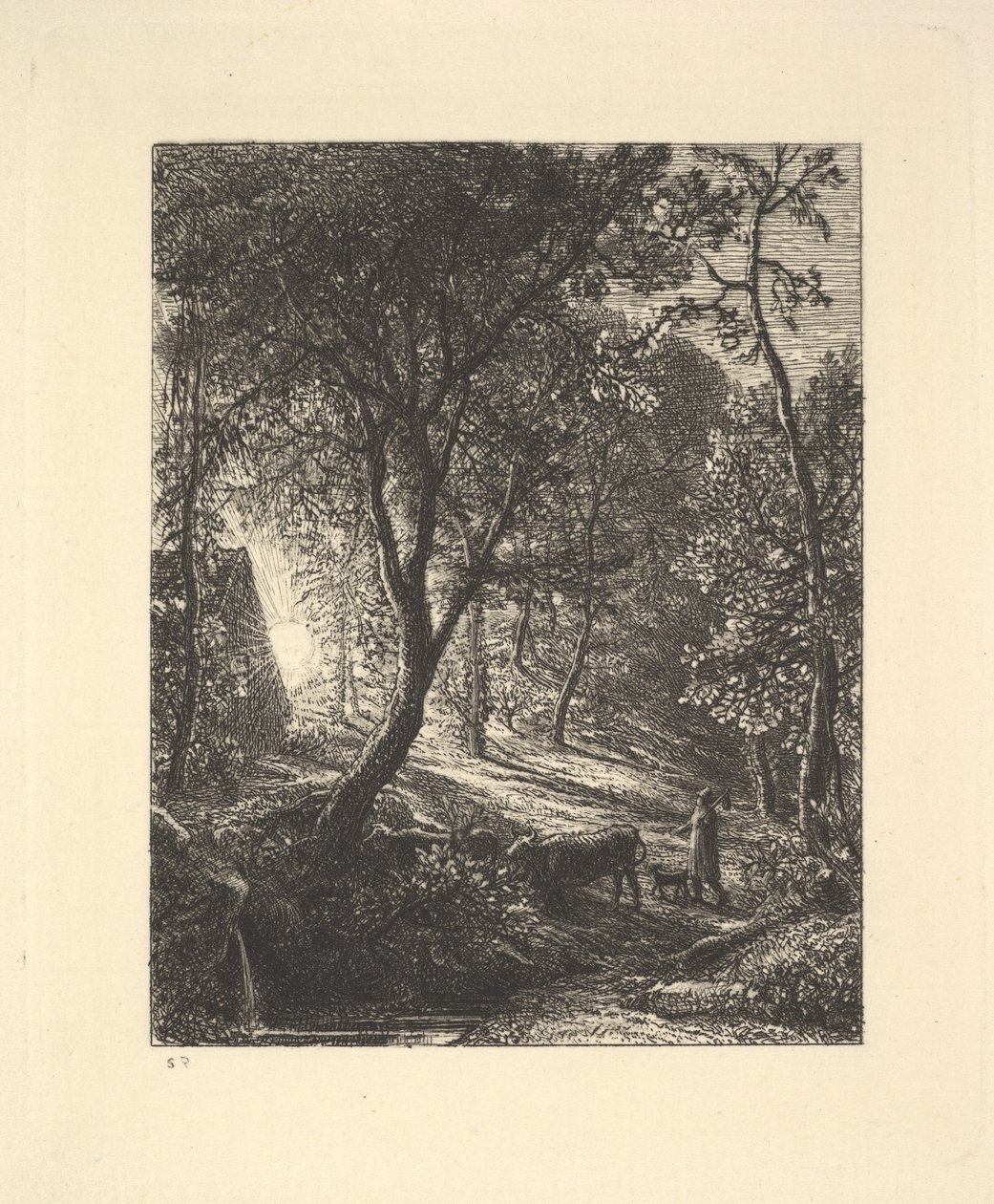 The Herdsmans Cottage veya Sunset, 1880. by Samuel Palmer