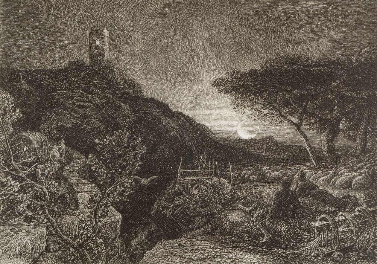 Yalnız Kule, 1879 (gravür) by Samuel Palmer