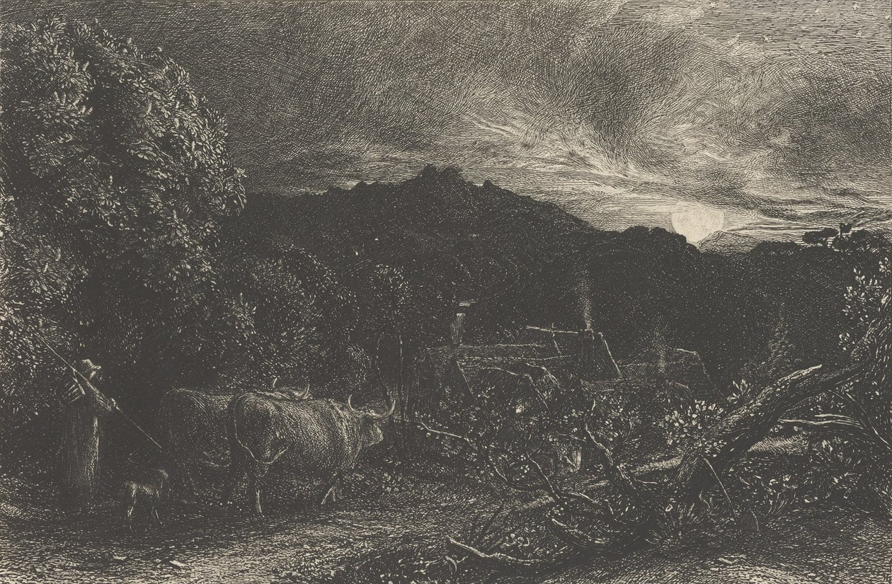 Yorgun Ploughman veya The Herdsman veya Tardus Bubulcus 1858
