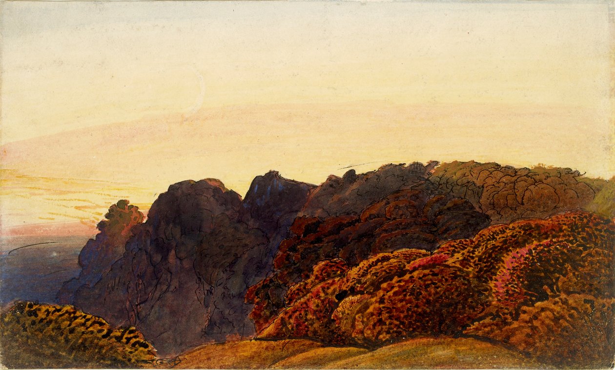 Sarı Alacakaranlık, c1830 by Samuel Palmer