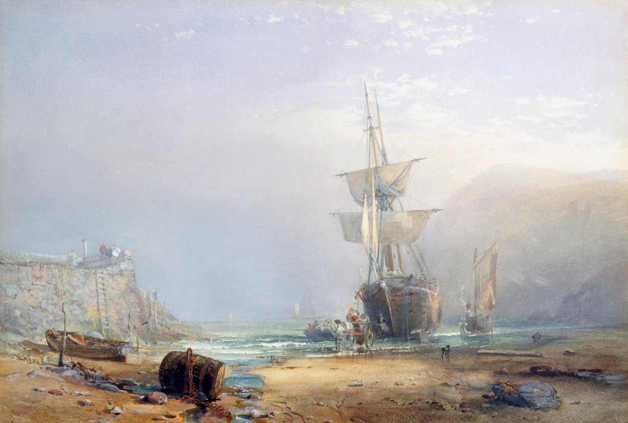 Devon Sahilinde Puslu Bir Sabah, 1853 by Samuel Phillips Jackson
