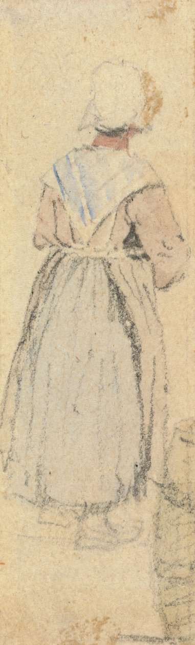 Arkadan Görülen Bir Köylü Kadın, Ayakta by Samuel Prout
