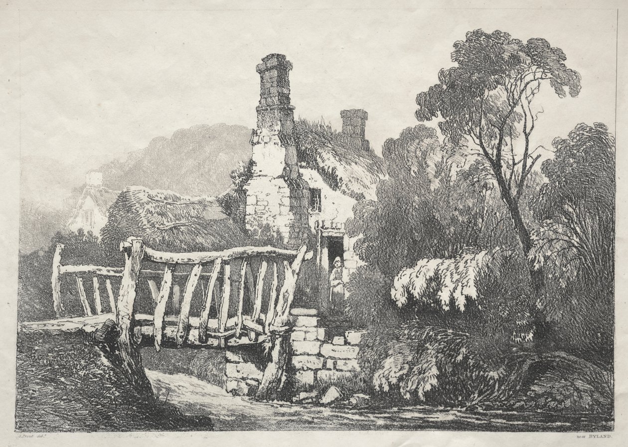 İngiltere'nin Kuzeyinde Bir Dizi Eski Bina ve Kır Evleri: Byland Yakınında by Samuel Prout