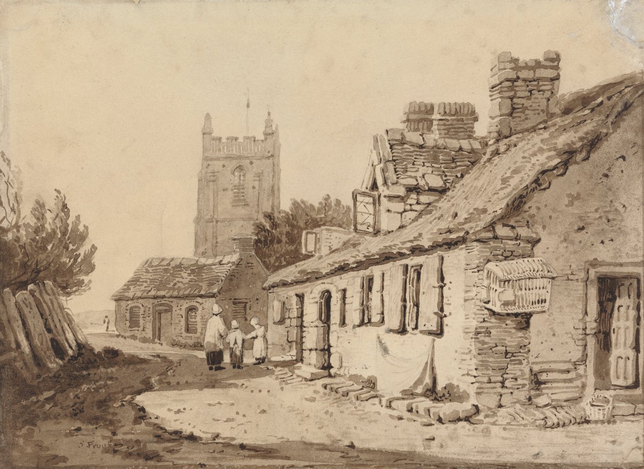Kilise ve Kulübeler by Samuel Prout