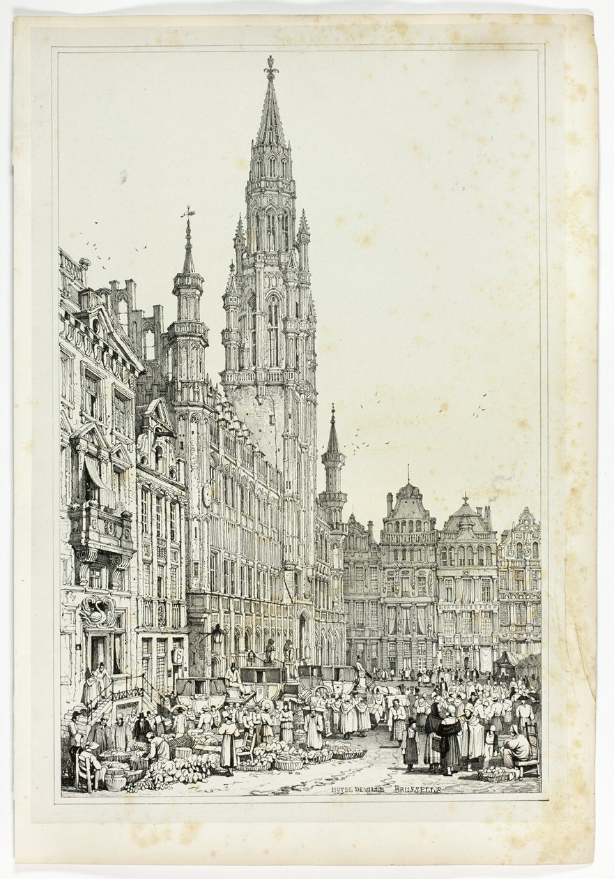 Hotel de Ville, Brüksel by Samuel Prout