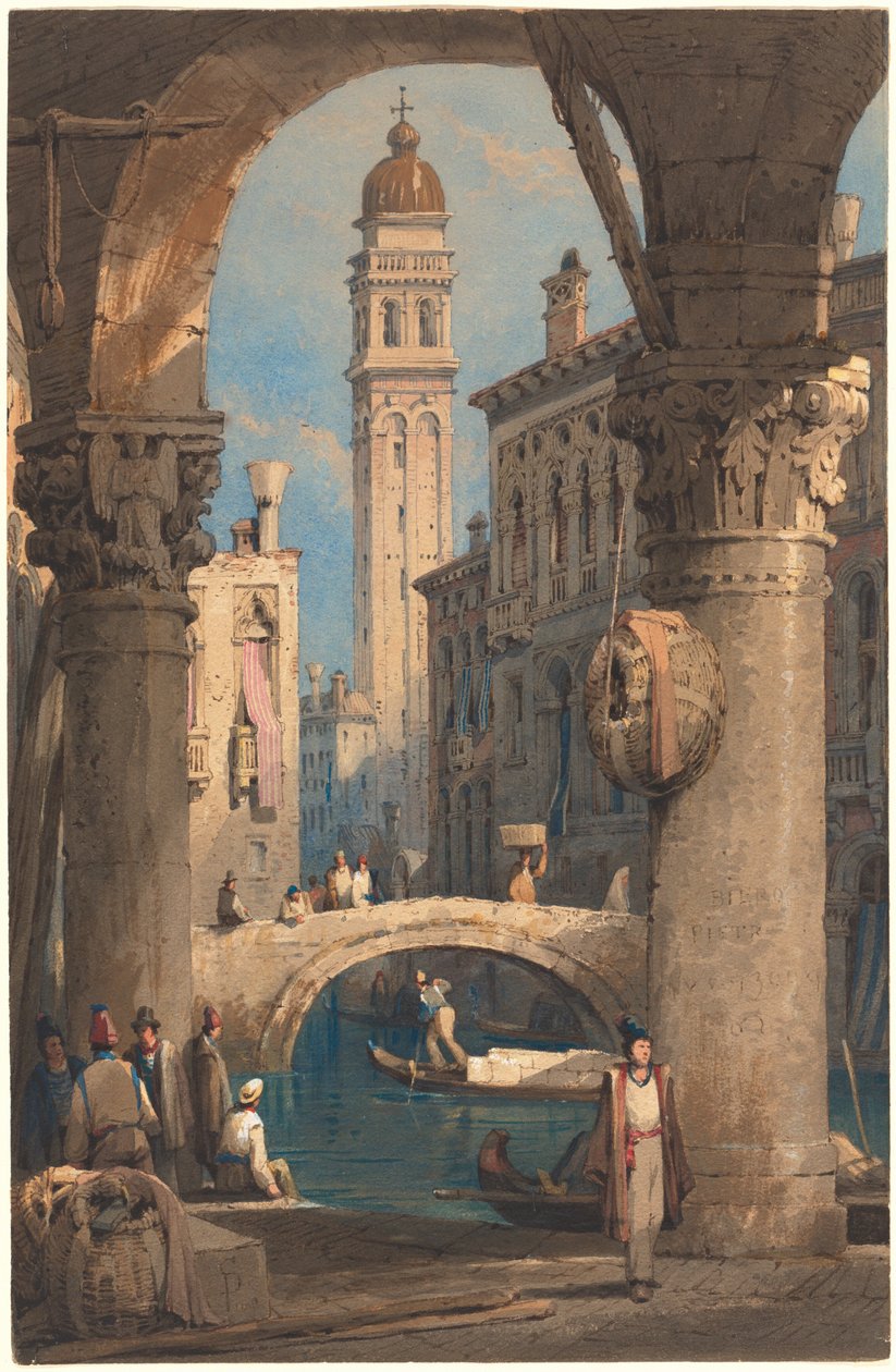 Bir Oyun Salonundan Görülen San Giorgio dei Greci by Samuel Prout