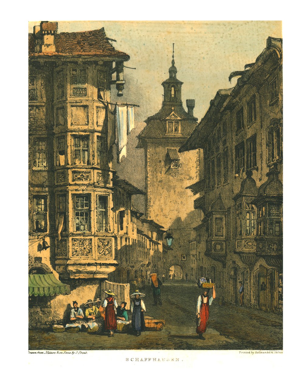 Schaffhausen, 19. yüzyılın başlarında. by Samuel Prout