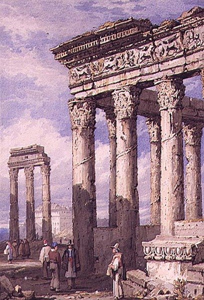 Forum, Roma (kağıt üzerine suluboya, guaj boya) by Samuel Prout