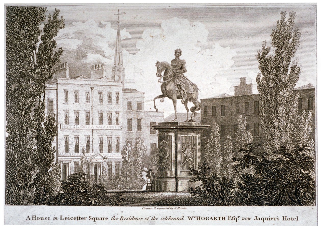 Leicester Meydanı, Westminster, Londra, c1805 by Samuel Rawle