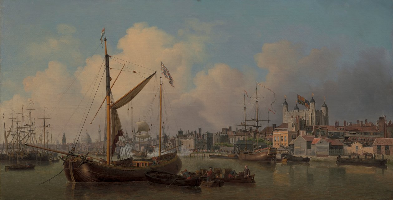Majestelerinin Doğum Günü'nde Tahmin Edilen Londra Kulesi'nden Bir Görünüm by Samuel Scott