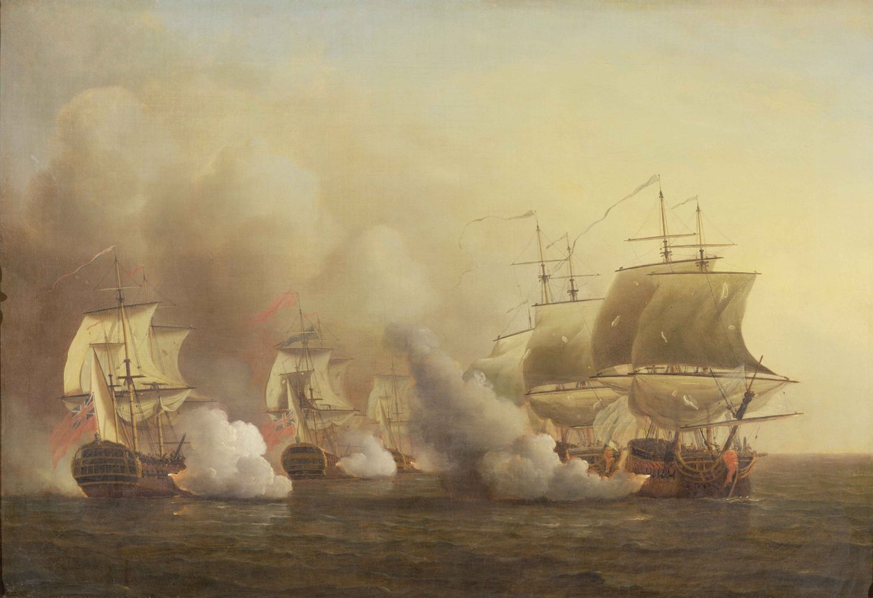 Ümit Burnu Açıklarında Eylem, 9 Mart 1757 by Samuel Scott