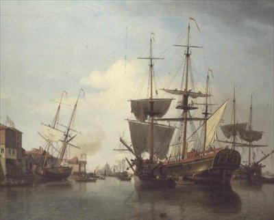 Deptford yakınlarındaki Thames üzerinde Kömür Gemisi by Samuel Scott