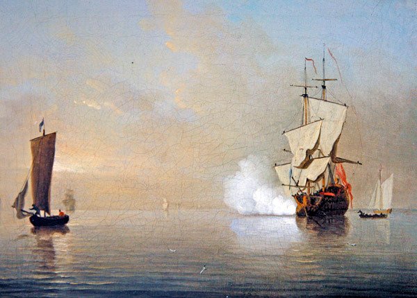 Sabah Silahı (tuval üzerine yağlı boya) by Samuel Scott