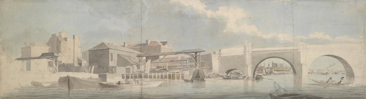 Westminster Köprüsü, Surrey Side, yak. 1750. by Samuel Scott