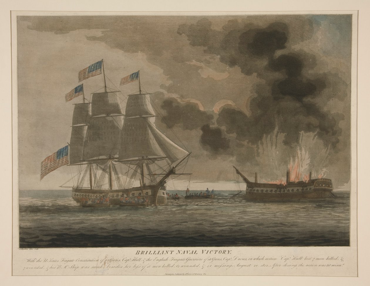 Parlak Deniz Zaferi, Anayasa ve Guerrière by Samuel Seymour