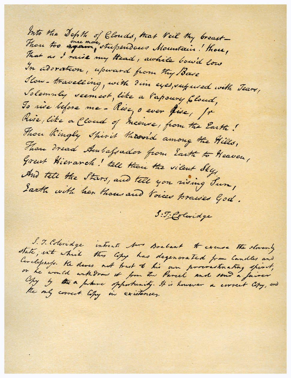 Vale of Chamouny'de Gün Doğumundan Önce İlahi, ilk kez 1802'de basılmıştır. by Samuel Taylor Coleridge