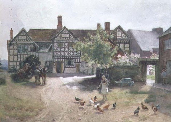 Darcy Lever Old Hall (kağıt üzerine sulu boya) by Samuel Towers