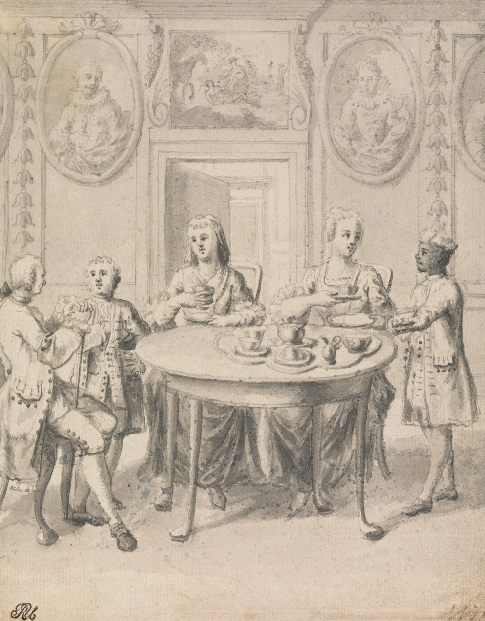 Çayda Aile ile İç Sahne by Samuel Wale