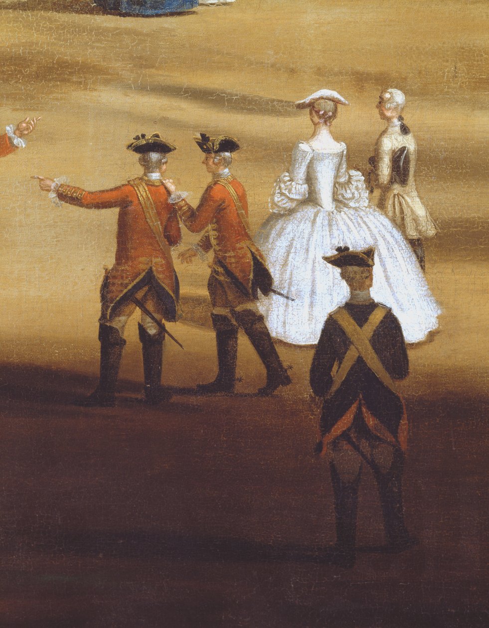 Askerler ve bir çift Horseguards Geçit Töreninde, c.1758 tuval üzerine yağlı boya 237617 detayı by Samuel Wale