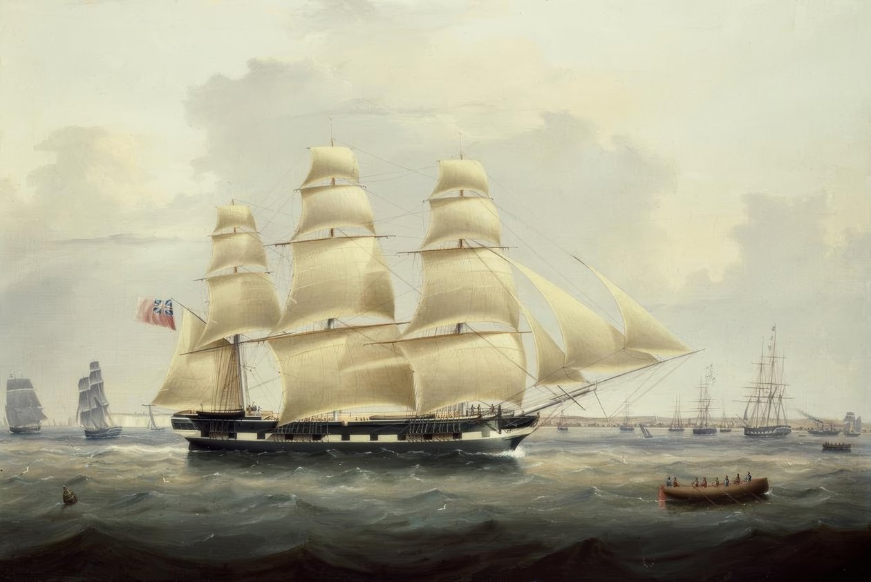 Güney Sahili açıklarında bir İngiliz Tüccar by Samuel Walters