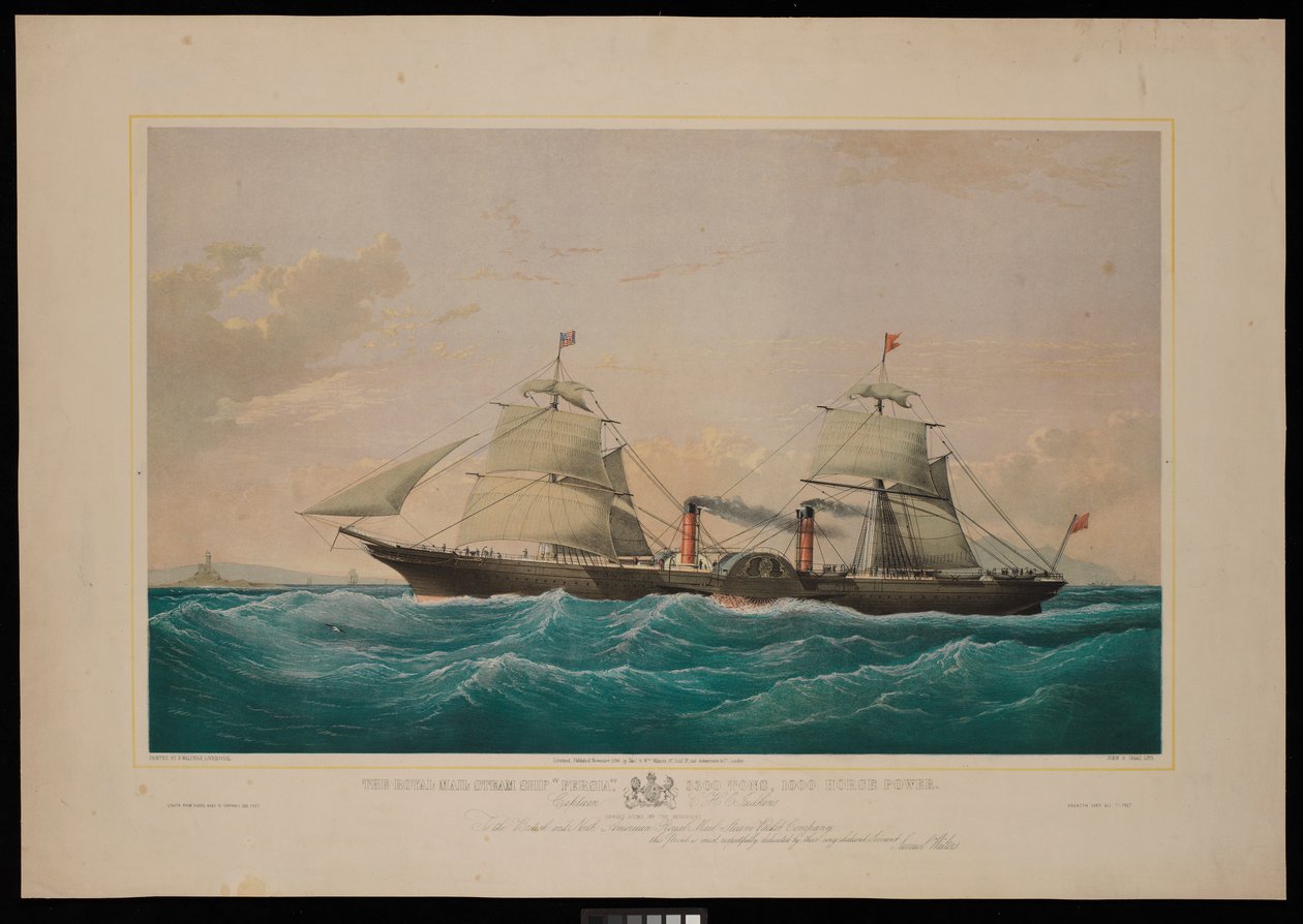 Kraliyet Posta Buharlı Gemisi Persia... Kaptan C H E Jodkins (Inward Bound, Off the Skerries) İngiliz ve Kuzey Amerika Kraliyet Posta Buharlı Paket Şirketi