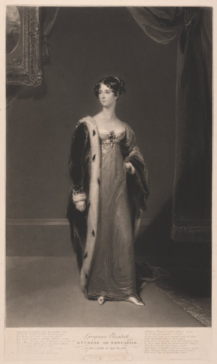 Georgiana Elizabeth Newcastle Düşesi by Samuel William Reynolds