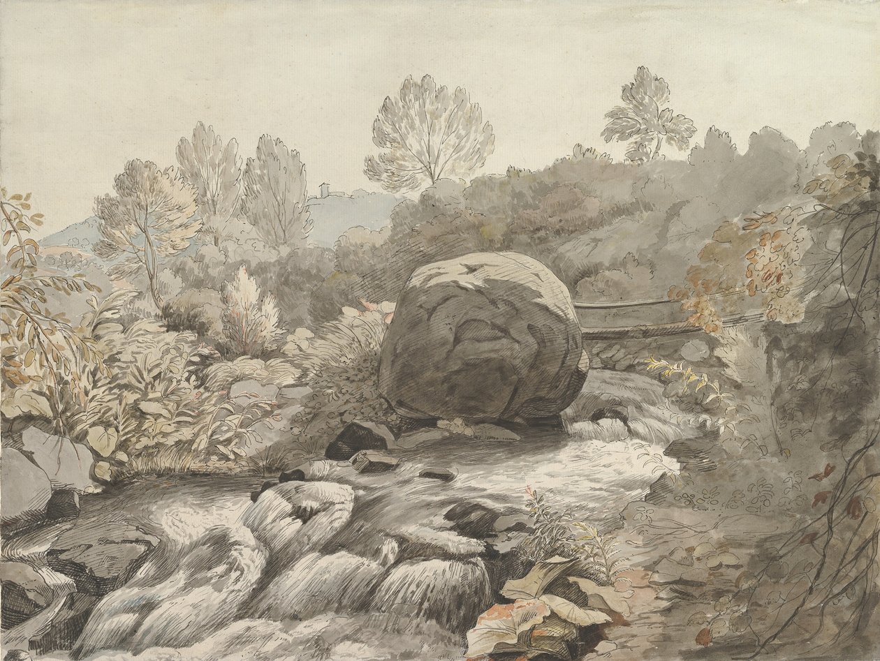 Rocky Stream, İtalya, yak. 1786-91. by Samuel Woodforde