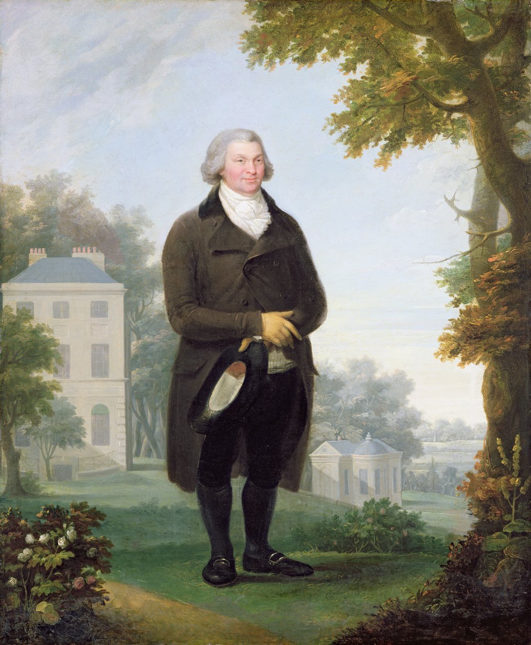 Evinin Arazisinde Beyefendi, c.1800-10 (tuval üzerine yağlı boya) by Samuel de Wilde