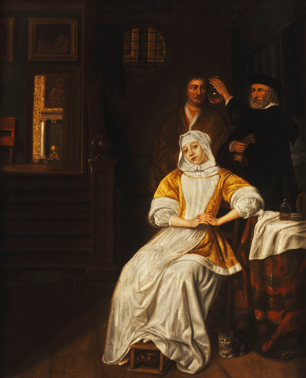 Genç Bir Hanımı Yatak Odasında Ziyaret Eden Bir Doktor, by Samuel van Hoogstraten