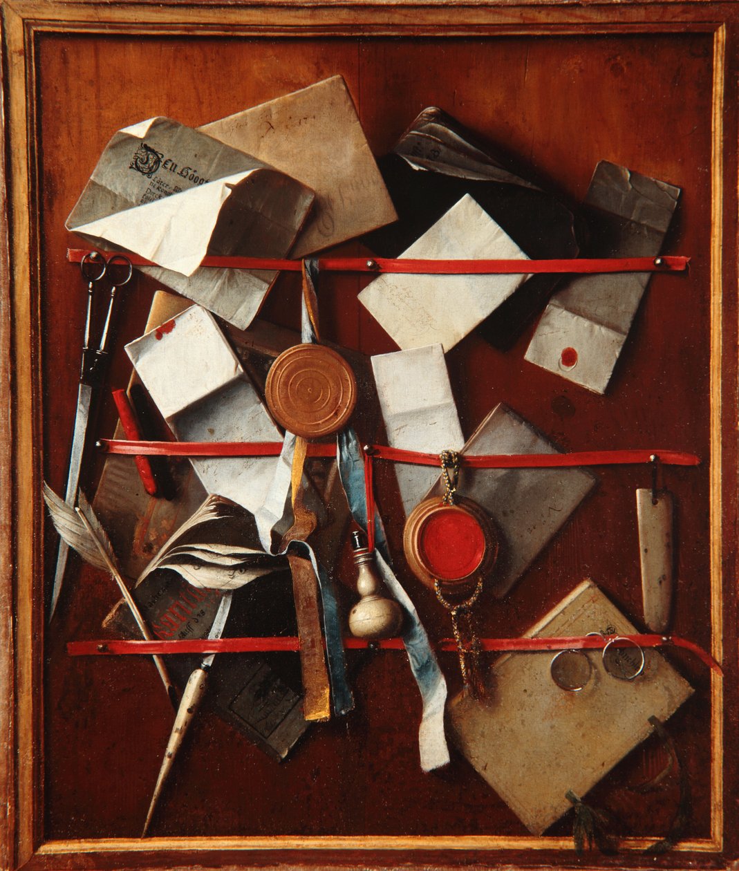 Yazı Aparatlı Sahte Mektup Rafı, c.1655 by Samuel van Hoogstraten