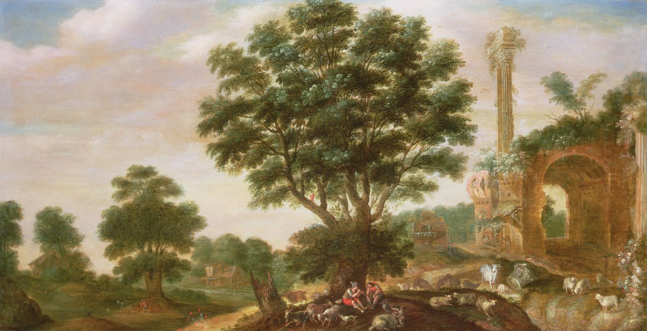 Merkür ve Argus (panel) by Samuel van den Hecken