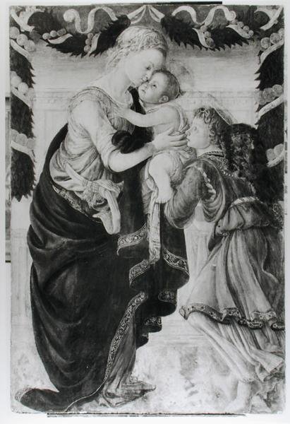 Bir melekle Bakire ve Çocuk (panel) by Sandro Botticelli