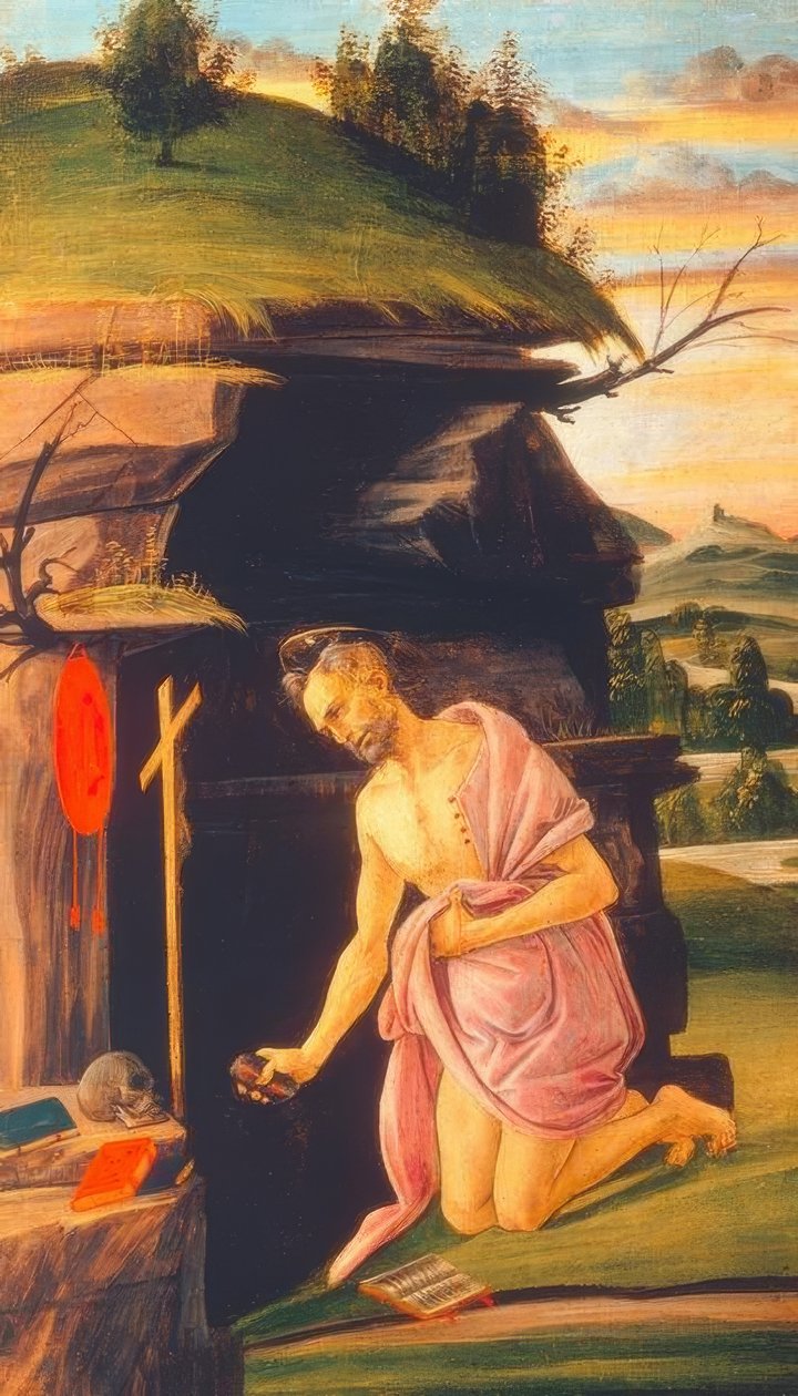 Aziz Jerome çölde by Sandro Botticelli