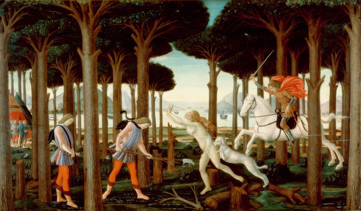 Die Geschichte des Nastagio degli Honesti I by Sandro Botticelli
