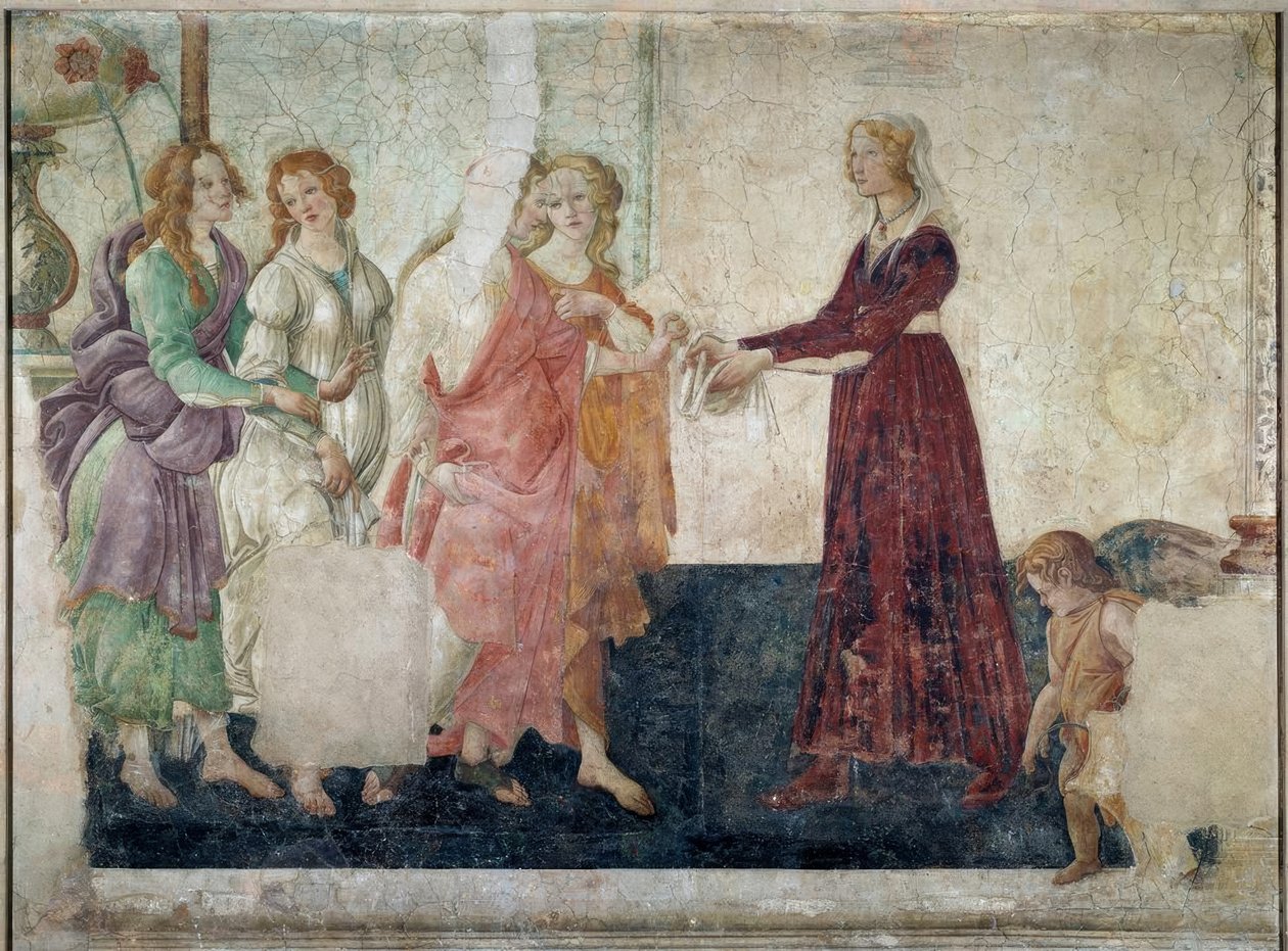 Giovanna Tornabuoni (?) Und die drei Grazien vor Venus by Sandro Botticelli