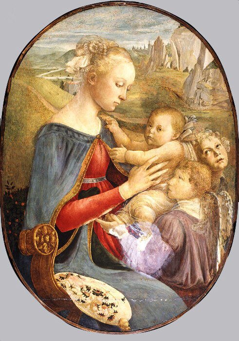 Madonna ve İki Melekli Çocuk by Sandro Botticelli