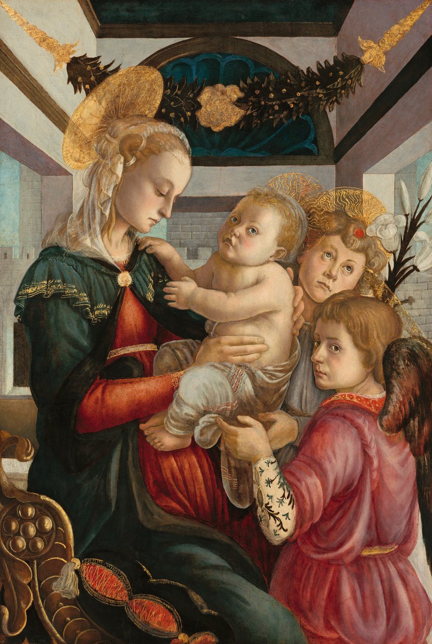 Madonna ve İki Melekli Çocuk by Sandro Botticelli