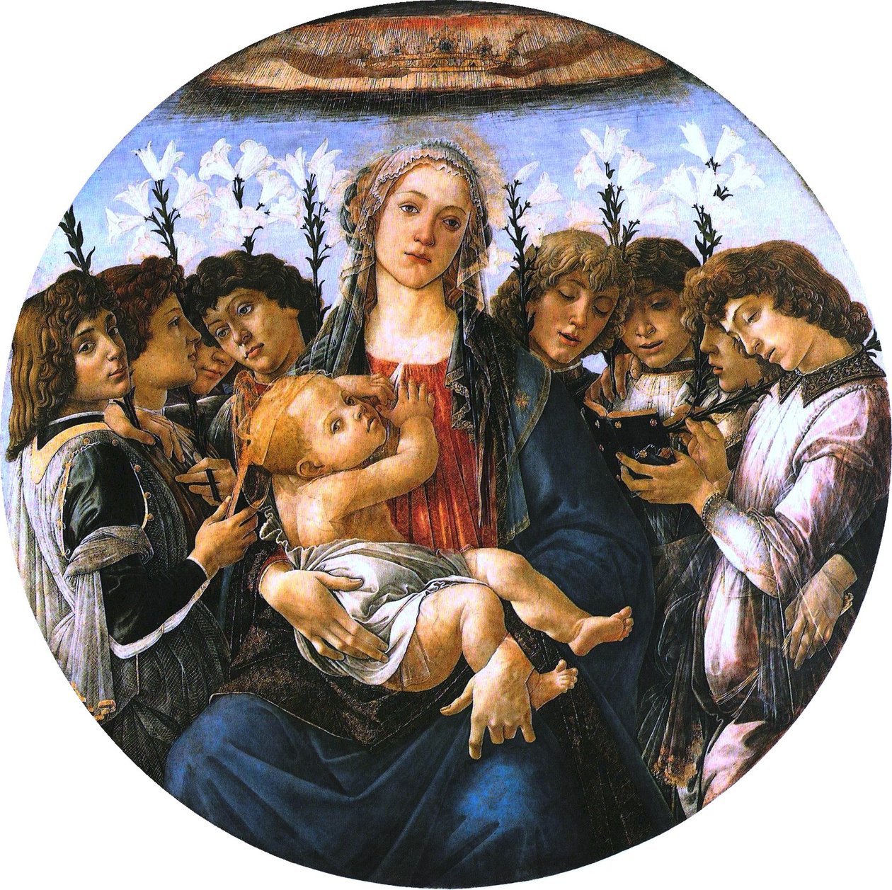 Çocuk ve Şarkı Söyleyen Meleklerle Madonna by Sandro Botticelli