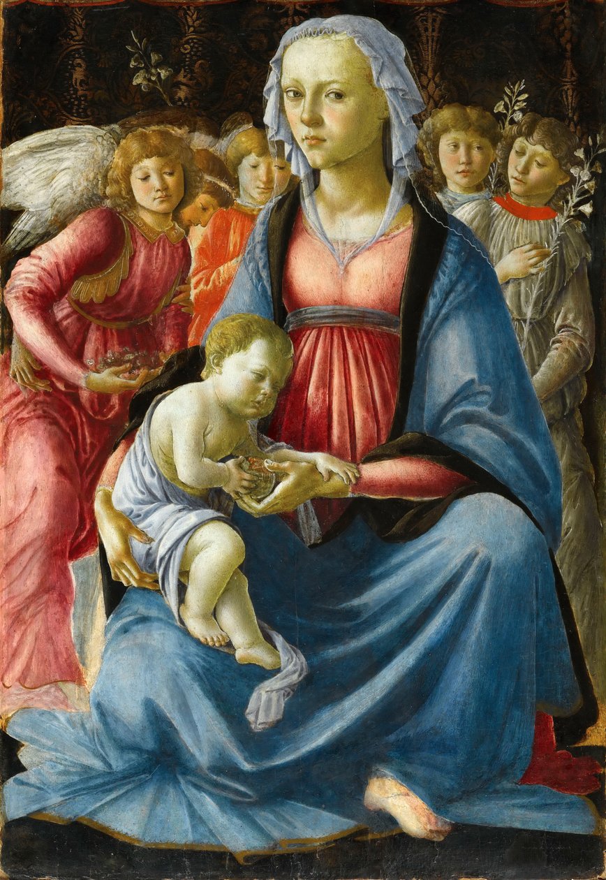Çocuklu Madonna ve beş melek by Sandro Botticelli