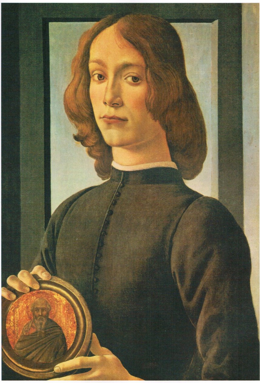 Madalyonlu genç bir adamın portresi by Sandro Botticelli