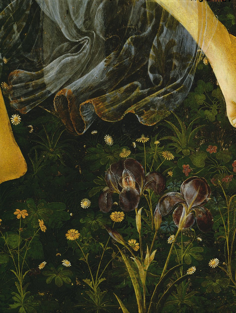 Primavera, Çiçek detayı, c.1478, tempera, 558 panel detayı by Sandro Botticelli