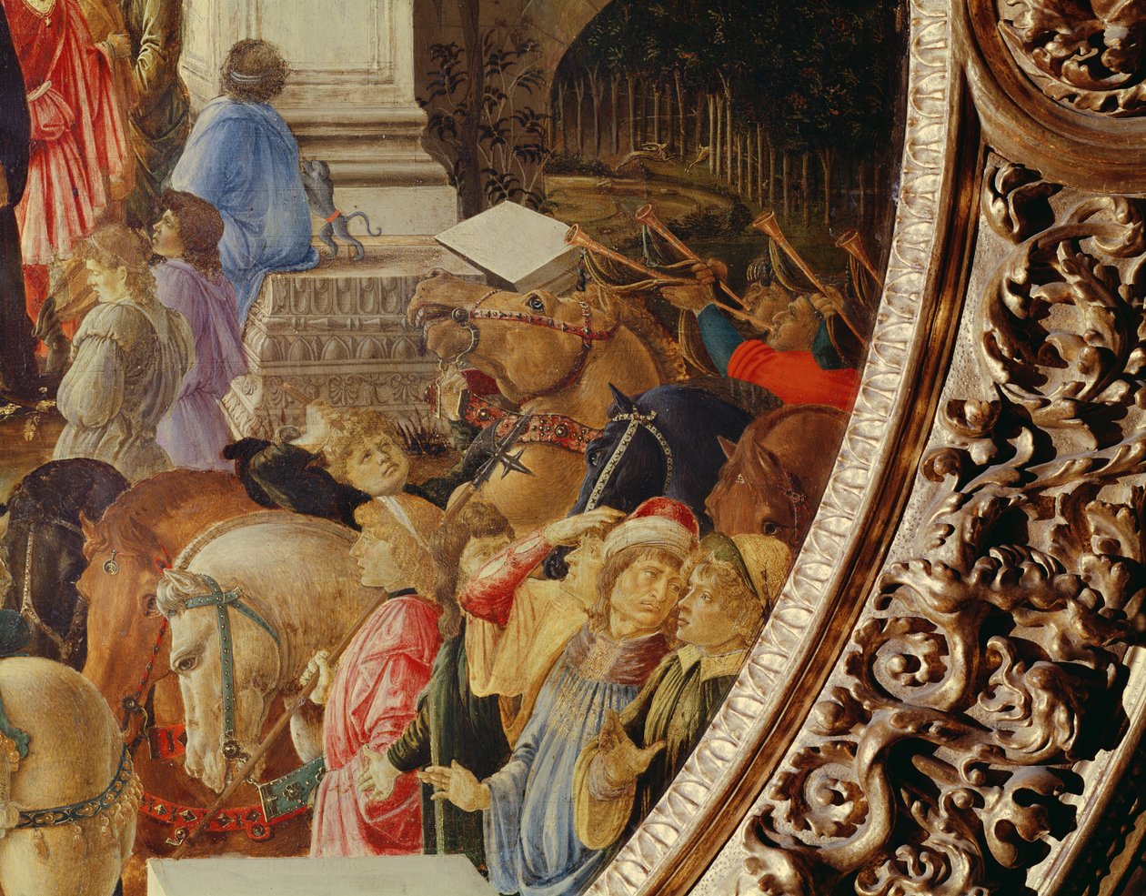 The Adoration of the Kings, c.1470-75 (panelde mizaç) (ayrıca bkz. 186449 ve 186450) by Sandro Botticelli