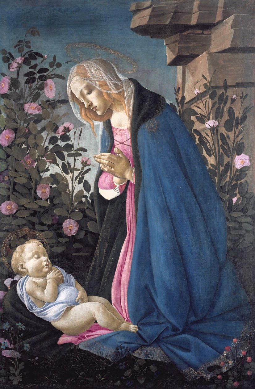 Uyuyan Mesih Çocuğuna Tapan Bakire by Sandro Botticelli
